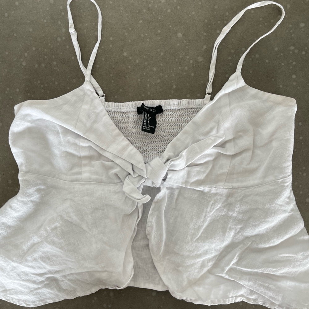LINEN CROPPED TOP